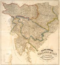 Kozlerjev Zemljovid slovenske dežele in pokrajin iz leta 1852.